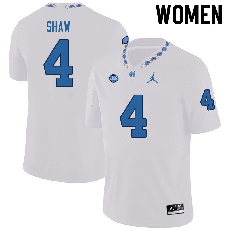 Women #4 Travis Shaw North Carolina Tar Heels College Football Jerseys Sale-White